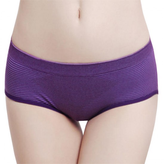 Comfort Striped Pattern Seamless Lycra Cotton Breathable Hips Up Low Rise Panties Briefs