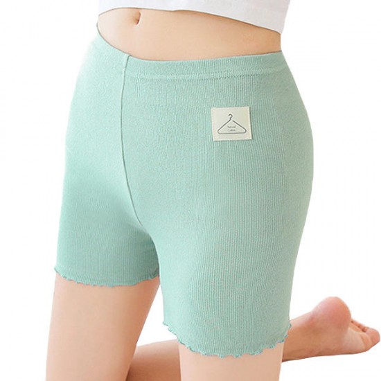 Comfortable Breathable Stretchy Screw Thread Cotton Mid Waist Boyshorts Panties