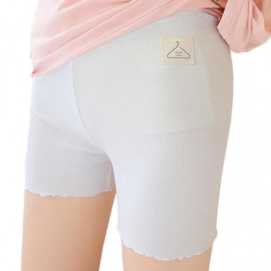 Comfortable Breathable Stretchy Screw Thread Cotton Mid Waist Boyshorts Panties