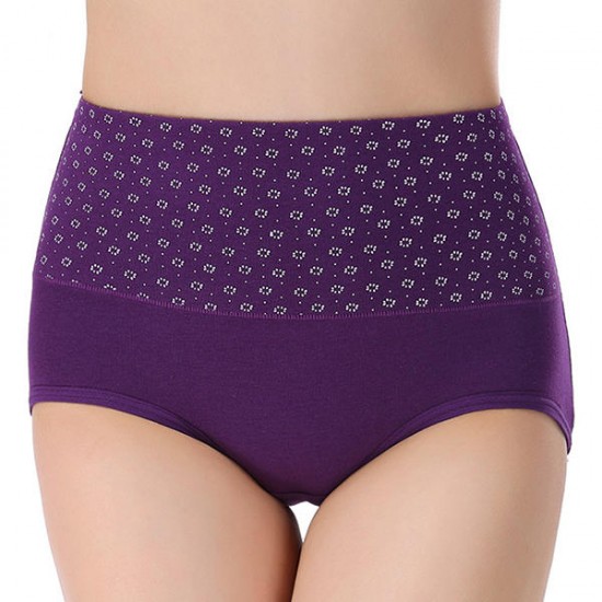 Comfy Breathable Jacquard Hip Lifting Buttock Cotton High Waist Panties