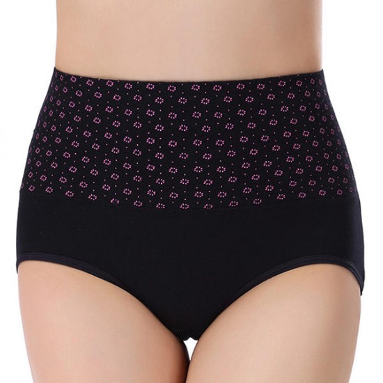 Comfy Breathable Jacquard Hip Lifting Buttock Cotton High Waist Panties