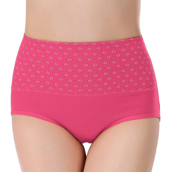 Comfy Breathable Jacquard Hip Lifting Buttock Cotton High Waist Panties