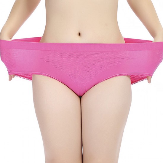 M-XL Women High Waist Cotton Briefs Seamless Lace Foot Soft Comfy Panties