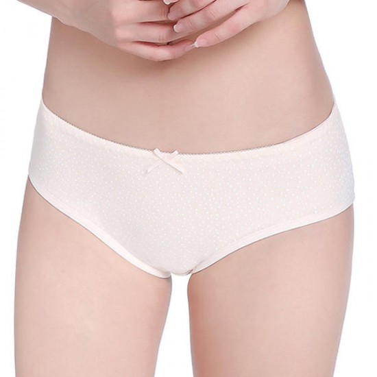 Training Girls Soft Cotton Snowflake Polka Dot Printing Mid Waist Breathable Stretchy Panties