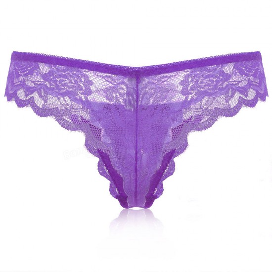 Women Erotic Floral Lace Seamless Thongs Cheeky Intimate Lingerie Panties