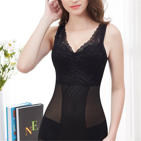 Breathable Lace Translucent Push Up Chest Waist Slim Vest Shapewear