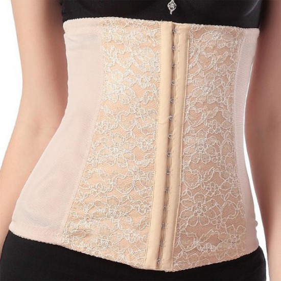 Embroidered Lace Elasticity Steel Boned Underbust Shapewear