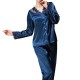 Autumn Soft Loose Silk Lace-trim Sleepwear Suit