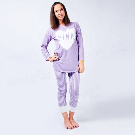 Autumn Women Lady Loose Cotton Leisure Home Sleepwear Milk Silk Pajamas Sets Lungewear