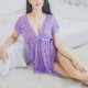 Comfort Lace Double V Straps See Through Nightgown Women Lingerie