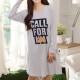 Comfy Casual Home Dress Long Sleeve Round Collar Cartoon Pattern Soft Nightdress For Momen