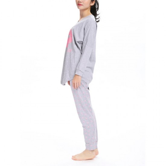 Cotton Long Sleeve length Pants Red Lips Lounge Sleepwear Set