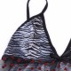 Plus Size Women Sexy See Through Zebra Striped Patchwork Babydoll Hollow Out Temptation Nightdress