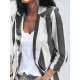 Women Casual Long Sleeve Stripe Office Outerwear Blazers