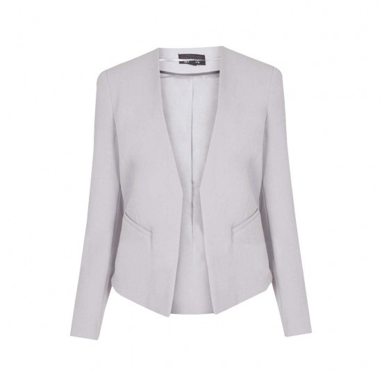 Women Elegant Brief V-neck No Button Pocket OL Work Short Blazer