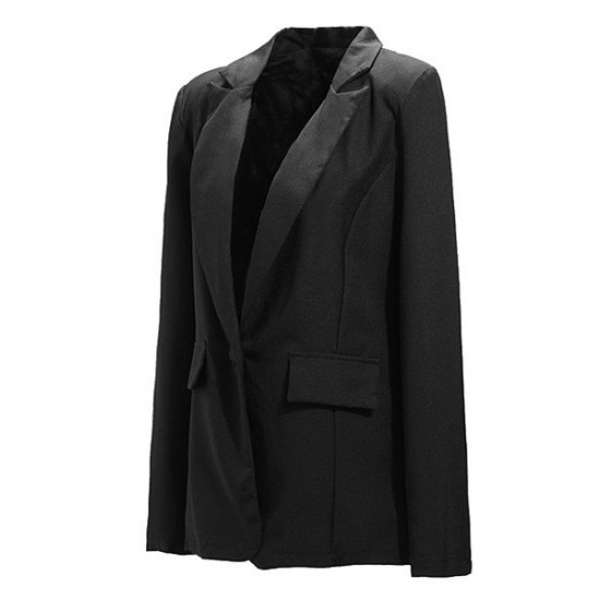 Zanzea Women Korean Style Chiffon Lapel Long Sleeve Suit Tops Blazer