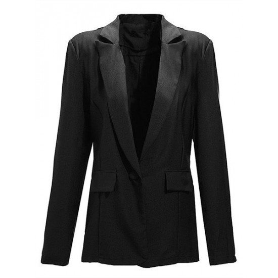 Zanzea Women Korean Style Chiffon Lapel Long Sleeve Suit Tops Blazer