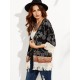 Black Floral Print Tassel Patchwork Loose Beach Summer Cardigans