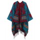 Bohemian Floral Pattern Tassel Reversible Shawl Wrap