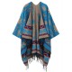 Bohemian Floral Pattern Tassel Reversible Shawl Wrap