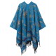 Bohemian Floral Pattern Tassel Reversible Shawl Wrap