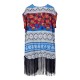 Bohemian Printed Tassels Women Beach Cardigan Short Sleeve