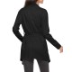 Casual Women Long Sleeve Lapel Irregular Hem Cardigans with Belt