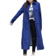 Casual Women Long Sleeve Pocket Button Long Denim Cardigan