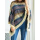 Autumn Winter Patchwork Clock Knit Pullover Tassel Sweater Coats