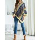 Autumn Winter Patchwork Clock Knit Pullover Tassel Sweater Coats