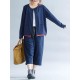 Brief Casual Pure Color Long Sleeve Button Pocket Short Coats
