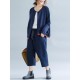 Brief Casual Pure Color Long Sleeve Button Pocket Short Coats