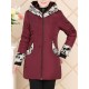 Casual Hooded Patchwork Printing Cotton-Padded Thick Warm Coat