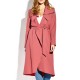 Casual Lapel Long Sleeve Women Long Coat With Belt