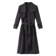 Casual Lapel Long Sleeve Women Long Coat With Belt