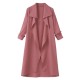 Casual Lapel Long Sleeve Women Long Coat With Belt