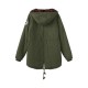 Casual Loose Pockets Zipper Fleece Long Sleeve Women Hooded Coats