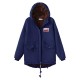 Casual Loose Pockets Zipper Fleece Long Sleeve Women Hooded Coats