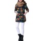 Casual Pocket Linen Cotton Printed Long Sleeve Lapel Button Women Coat