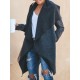Women Casual Solid Color Irregular Bat Sleeve Trench Coats