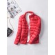 6 Color Casual Women Pure Color Long Sleeve Down Jacket