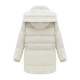 Casual Hooded Fur Collar Zipper Winter Warm Long Sleeve Women Coats
