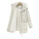 Casual Hooded Fur Collar Zipper Winter Warm Long Sleeve Women Coats