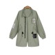 Casual Letter Patchwork Stand Collar Loose Women Jacket Coat