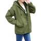 Casual Solid Color Hooded Long Sleeve Loose Women Jacket
