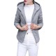 Casual Solid Hooded Long Sleeve Zipper Woolen Women Jacket