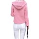 Casual Solid Hooded Long Sleeve Zipper Woolen Women Jacket