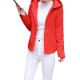 Casual Solid Hooded Long Sleeve Zipper Woolen Women Jacket