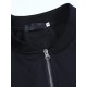 Casual Solid Long Sleeve Zipper Black Women Baseball Jacket