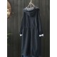 Casual Women Drawstring Long Sleeve Hooded Denim Coats with Pockets